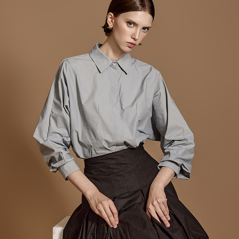 S680 ピンタックボリュームシャツ