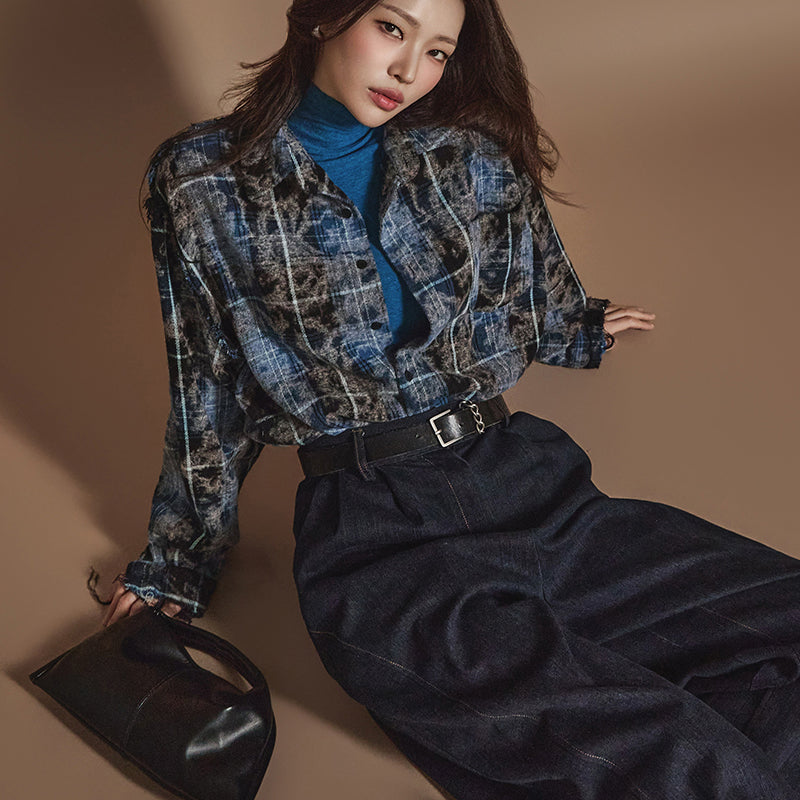 S695 格子复古衬衫