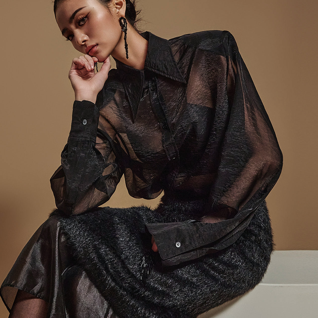 S703 オーガンザシアーシャツ