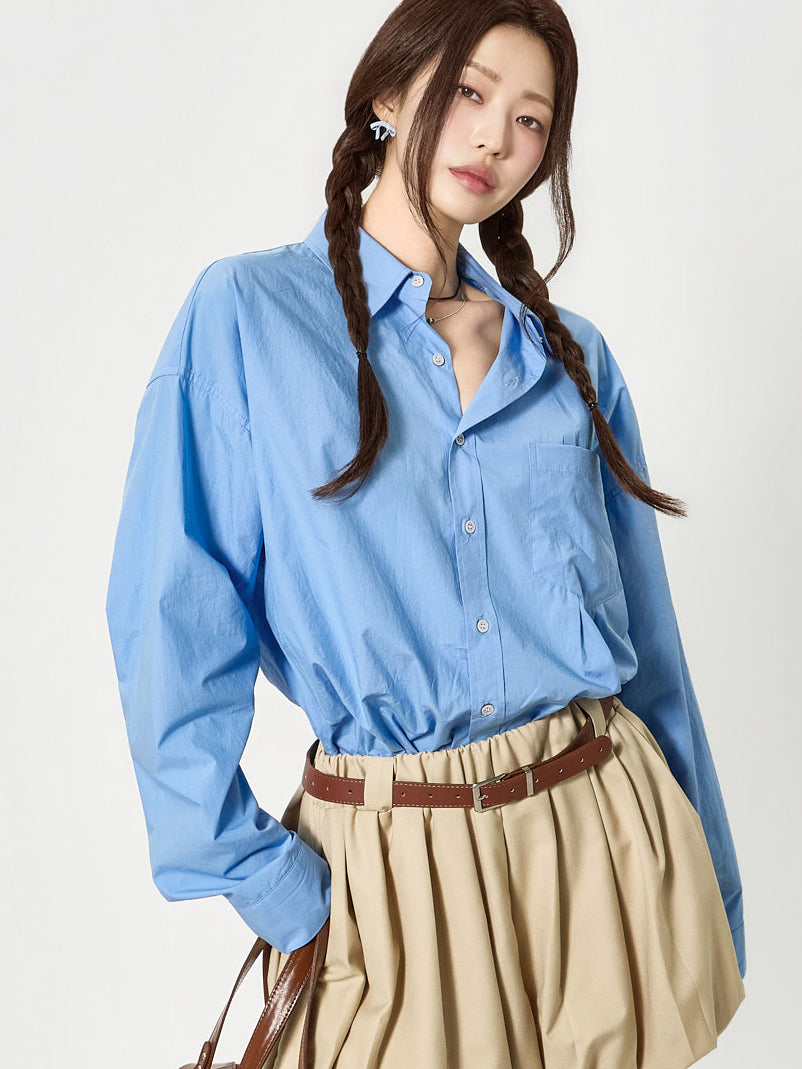 S840 ピンタック オーバーシャツ