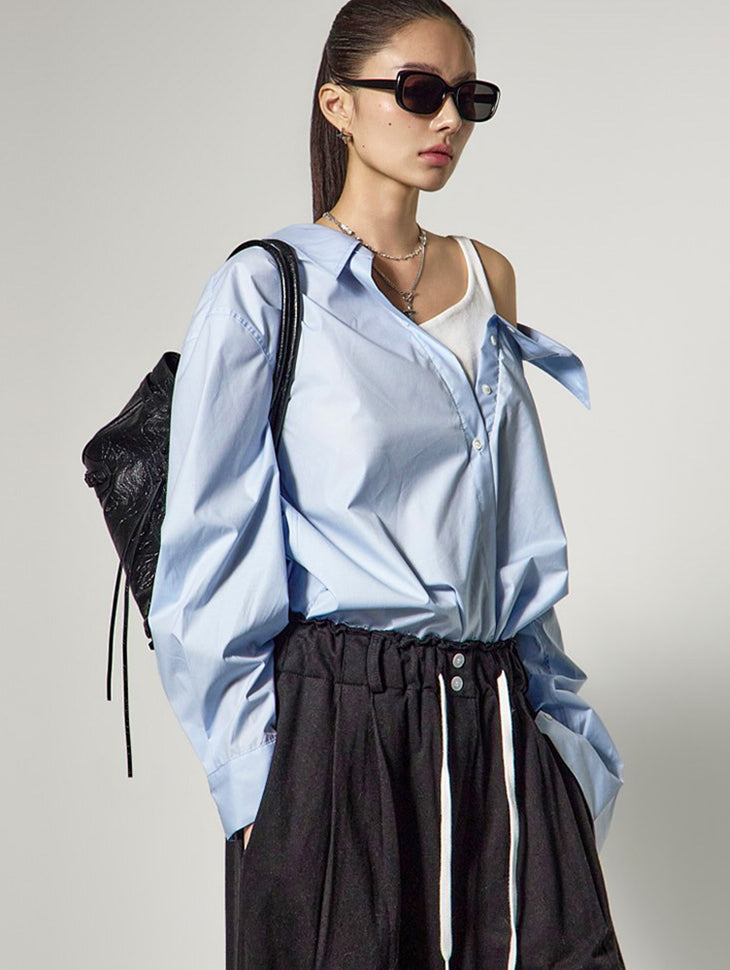 S863 レイヤードスリーブレスシャツ