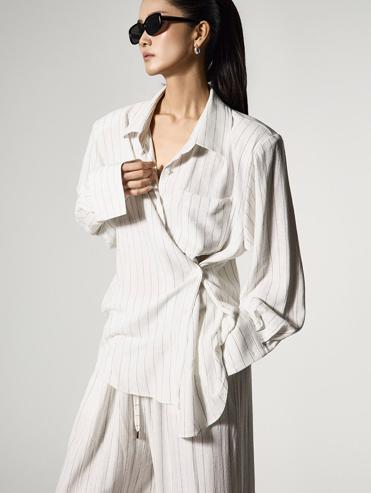 S864 Linen Stripe Shirts