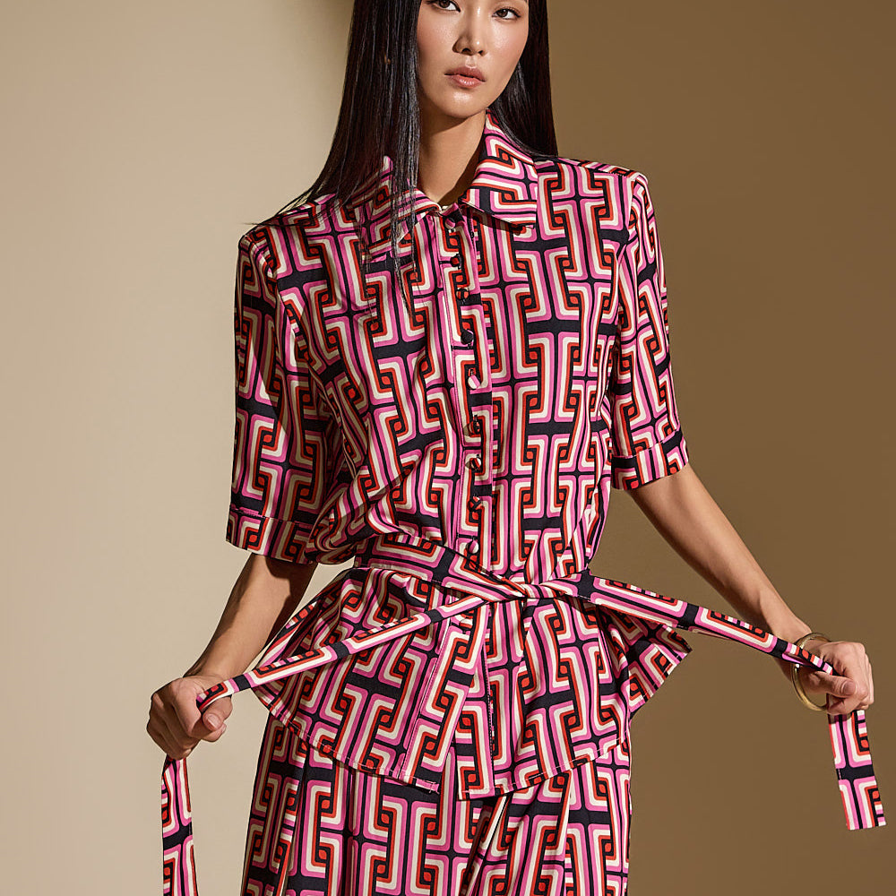 B2997 斜纹衬衫(配腰带)