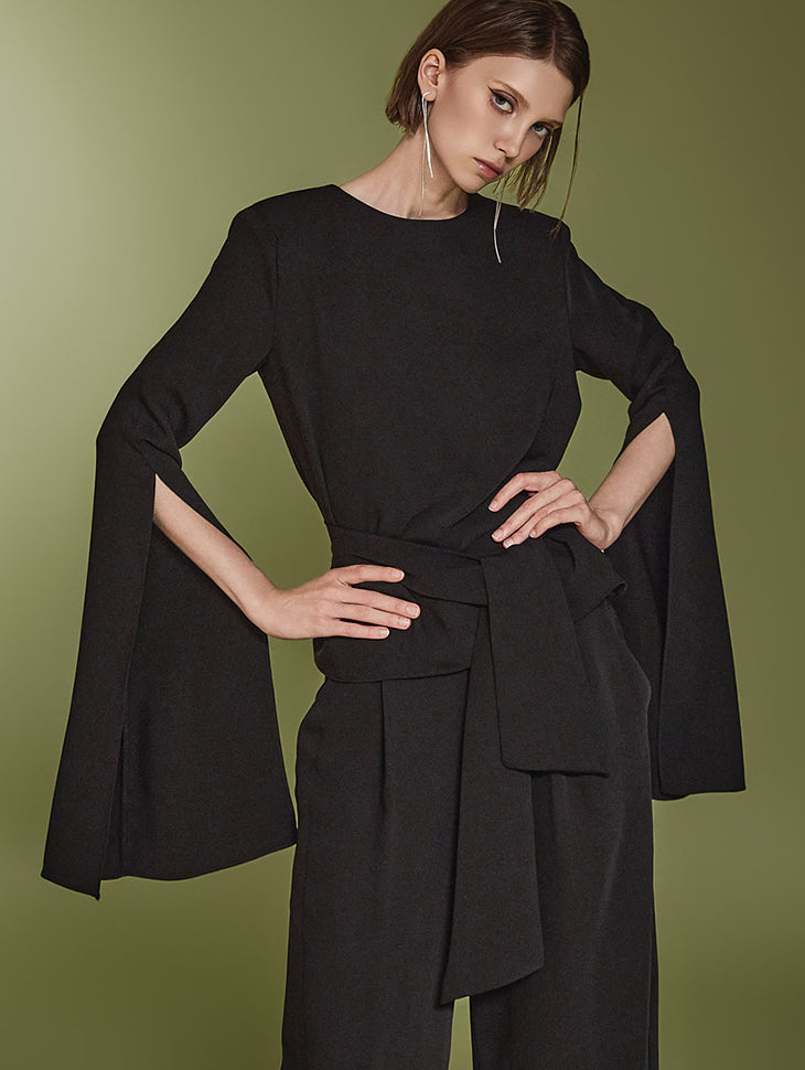 B3005 带肩带开衩衬衫