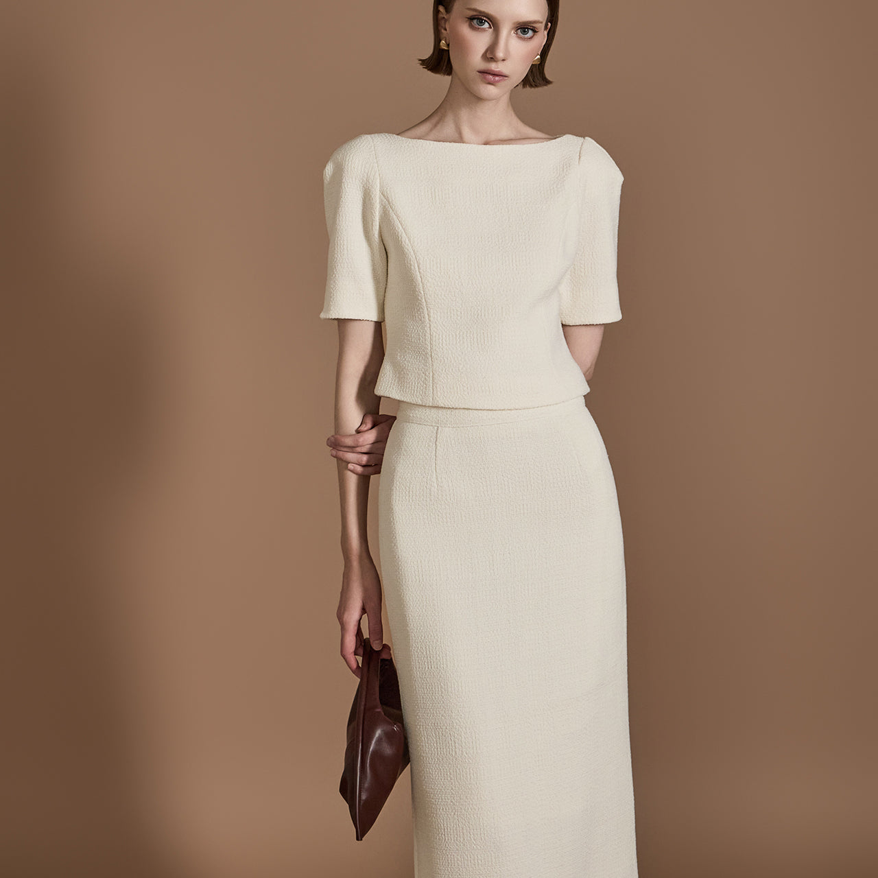 B3018 ツイードブラウス