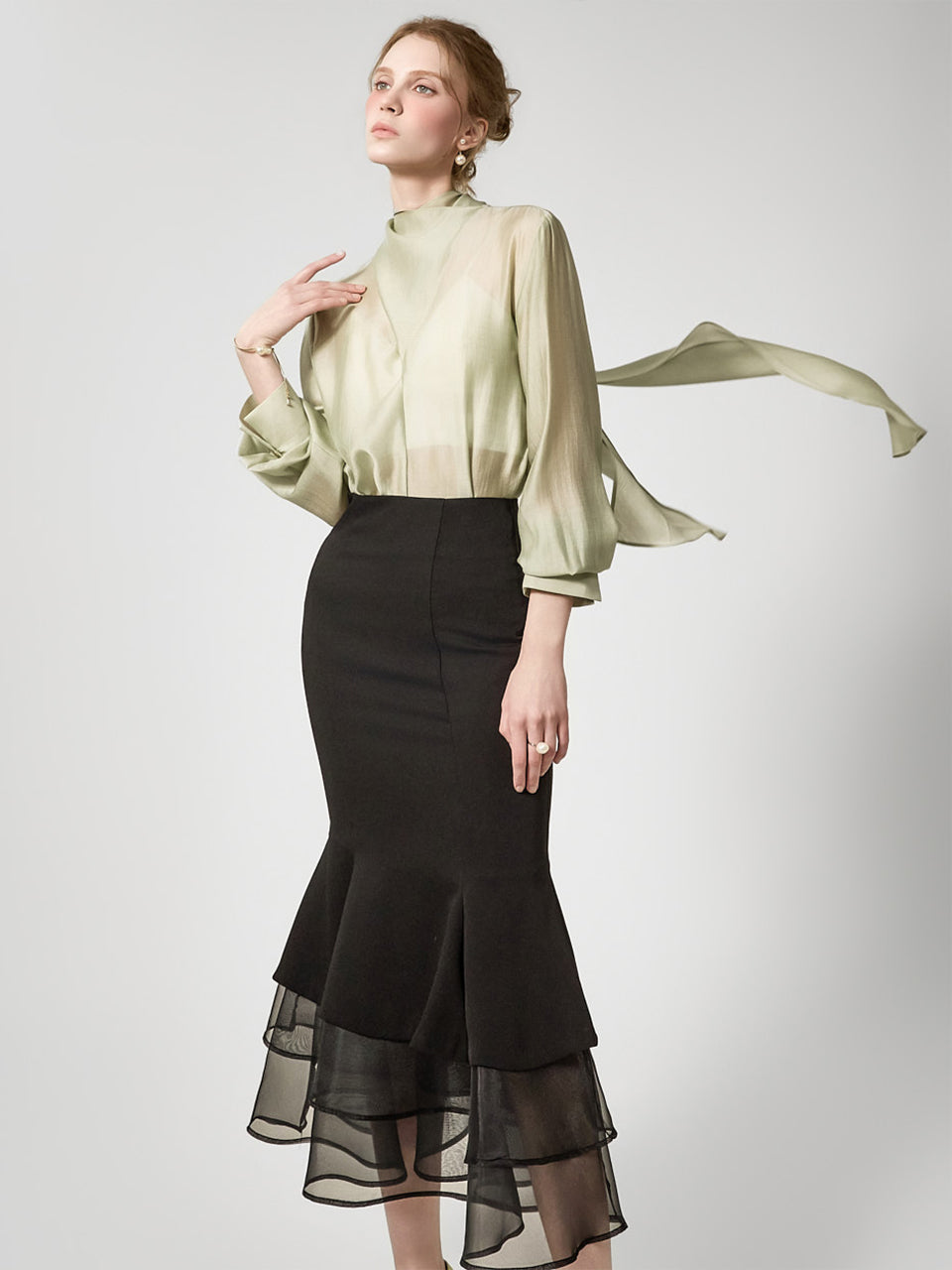 B9209 透明女式衬衫