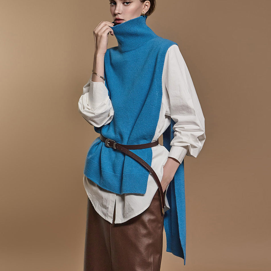 E3570 タートルネックウールニットベスト