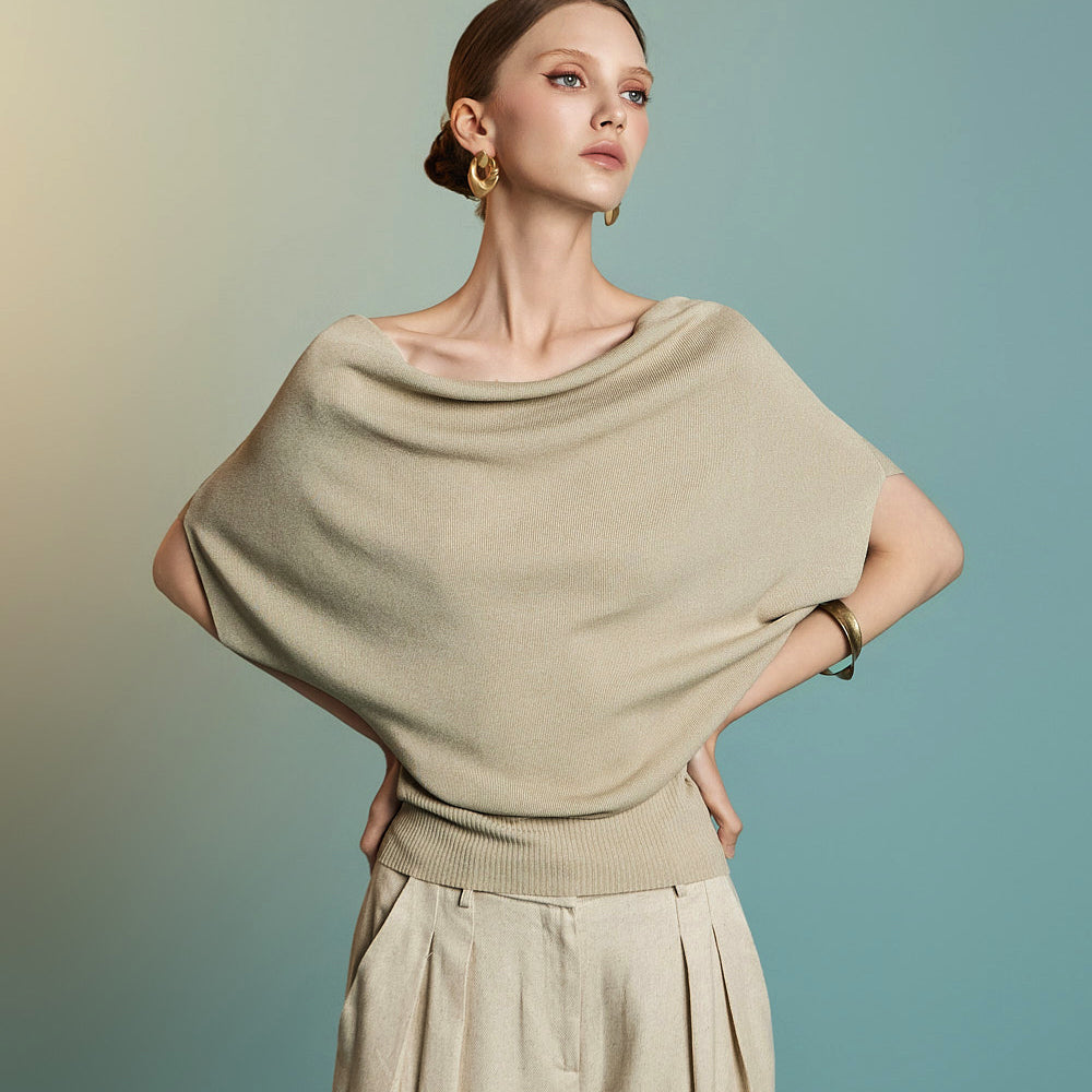 E3890 Cowl neck Knit Top