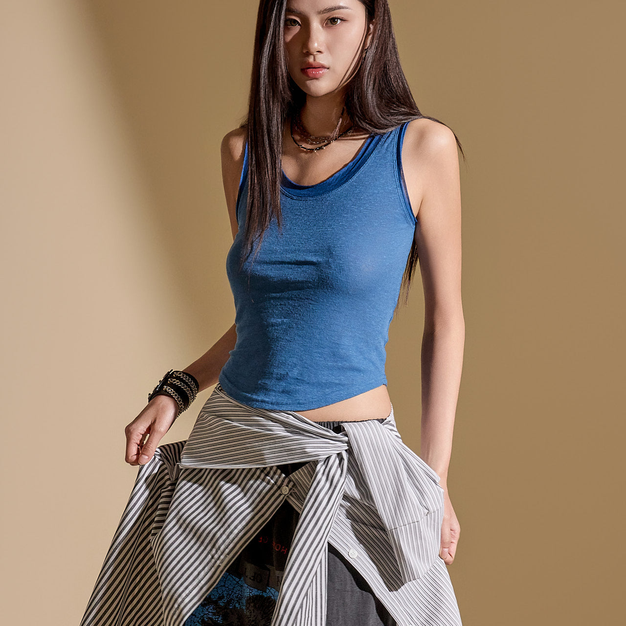 E3469 亚麻无袖上衣