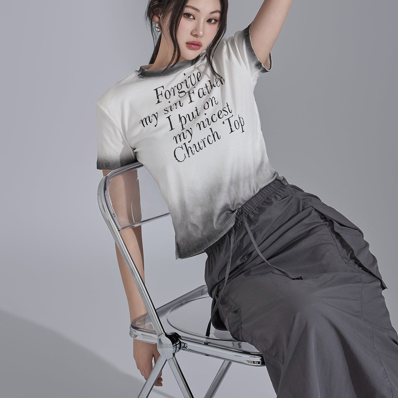 E3374 渐变色上衣