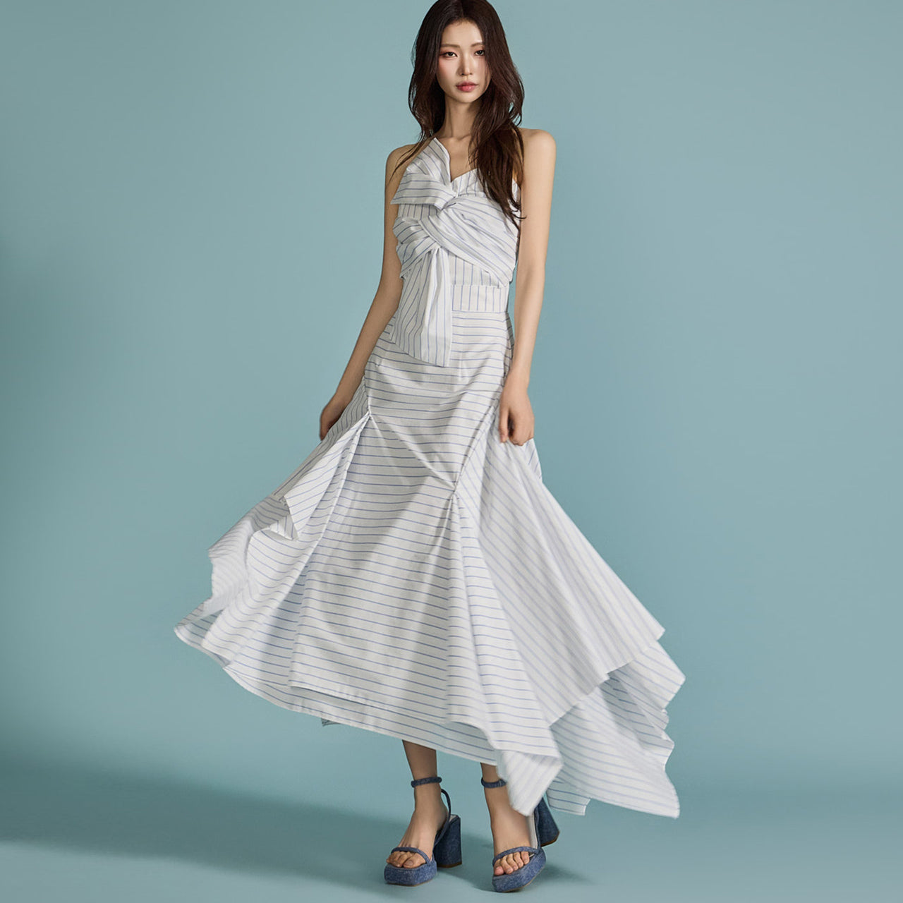 TP9150 ストライプビスチェ&スカートセット