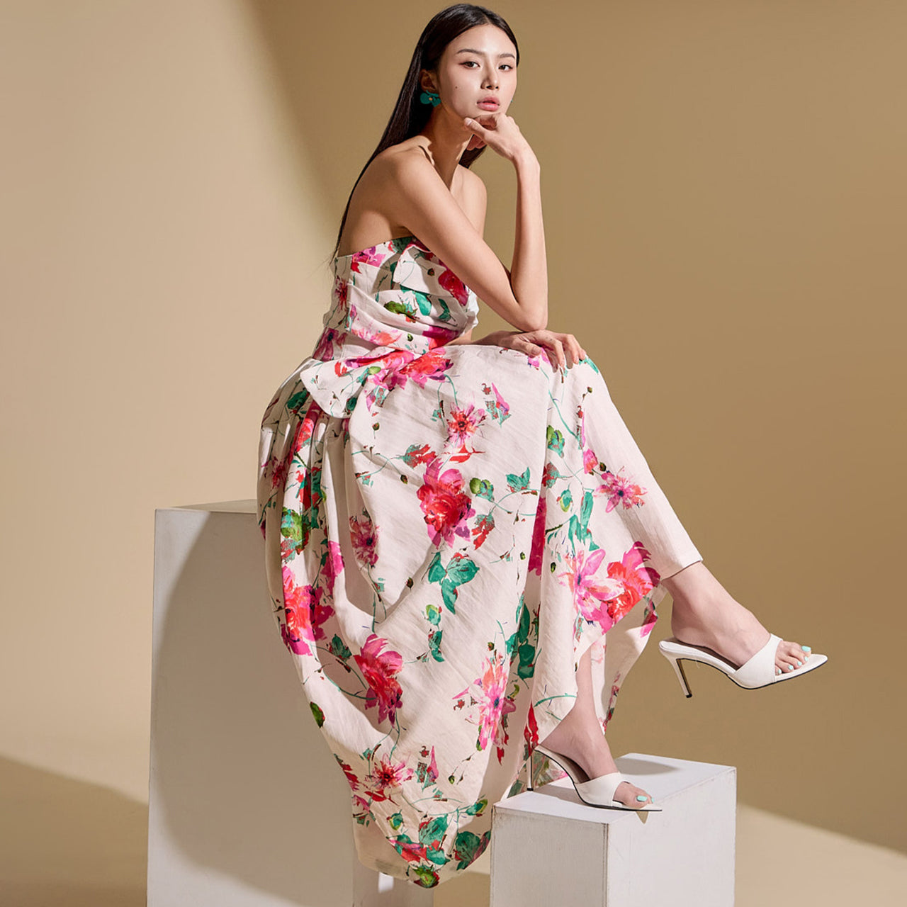 TP9149 フラワービスチェ&スカートセット