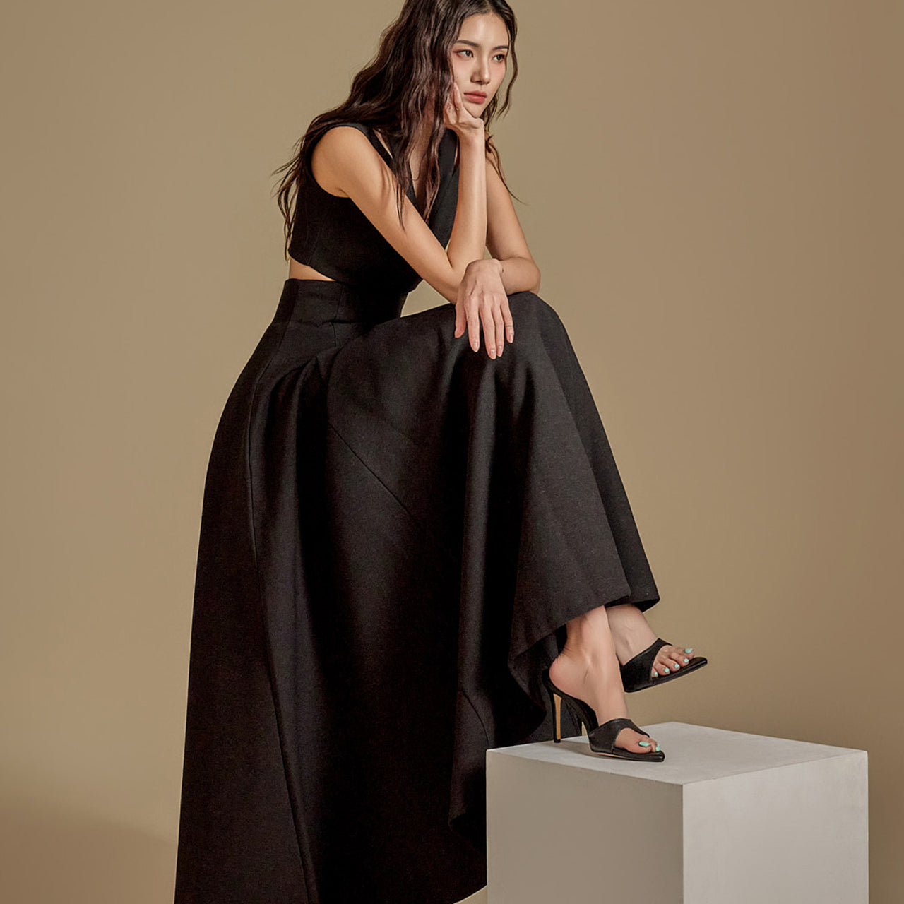 TP9153 亚麻上衣和裙子套装