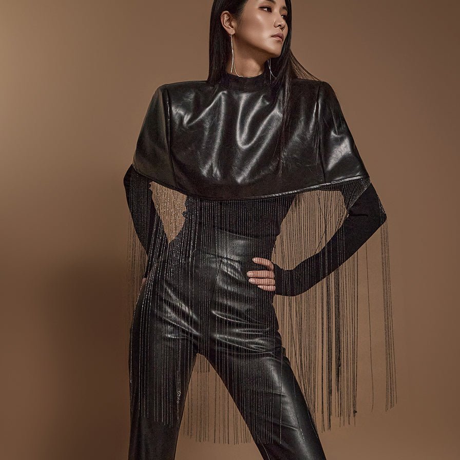 E9029 チェーンレザートップ