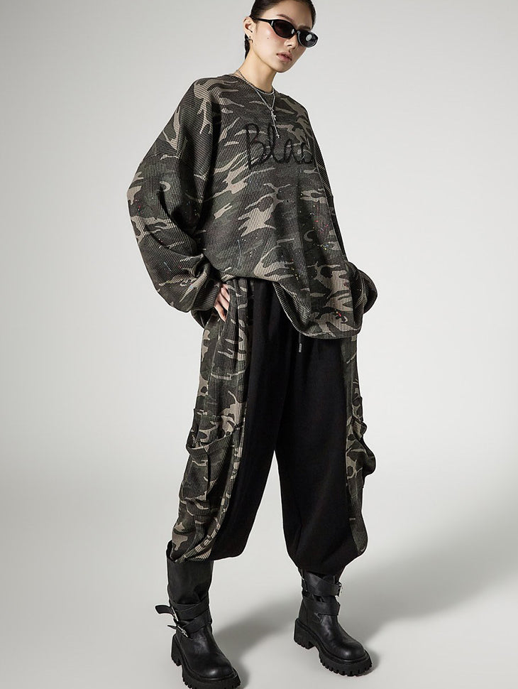 E4145 Camo Lettering Top