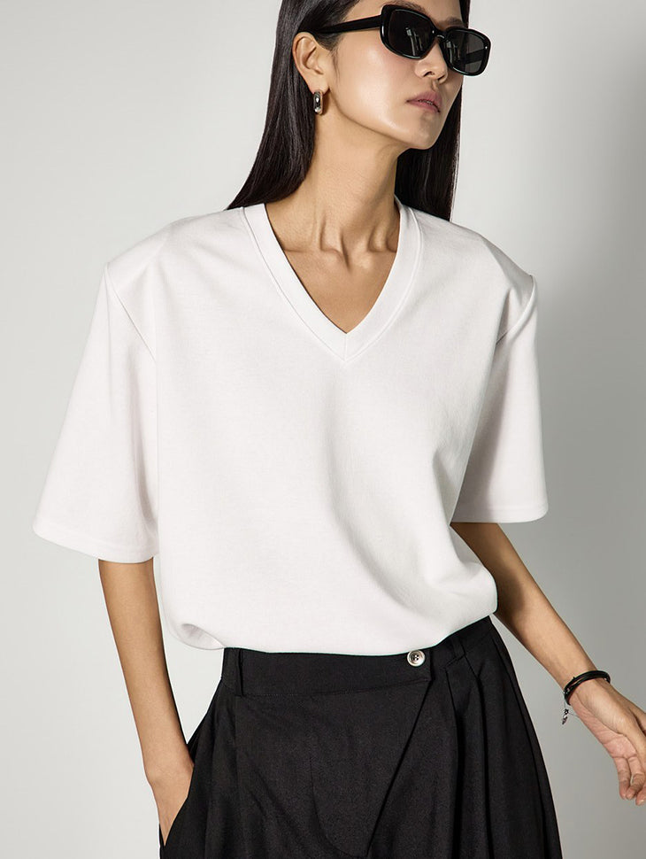 E4156 V-Neck Padded Top