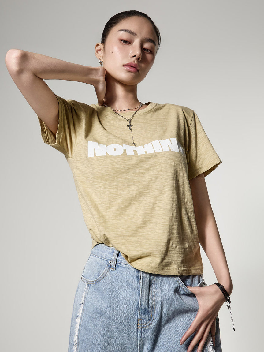 E4181 レタリングスリムトップス