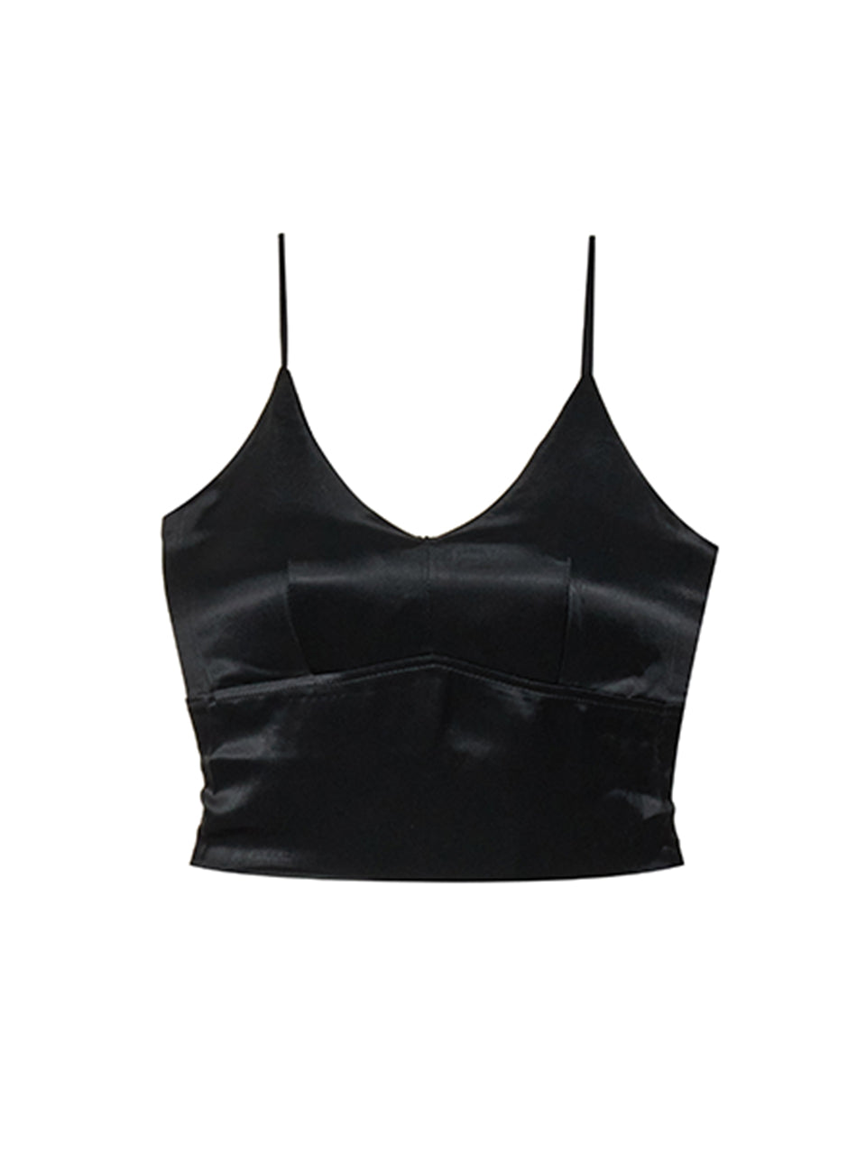 E4191 Molded Cup Satin Sleeveless Top