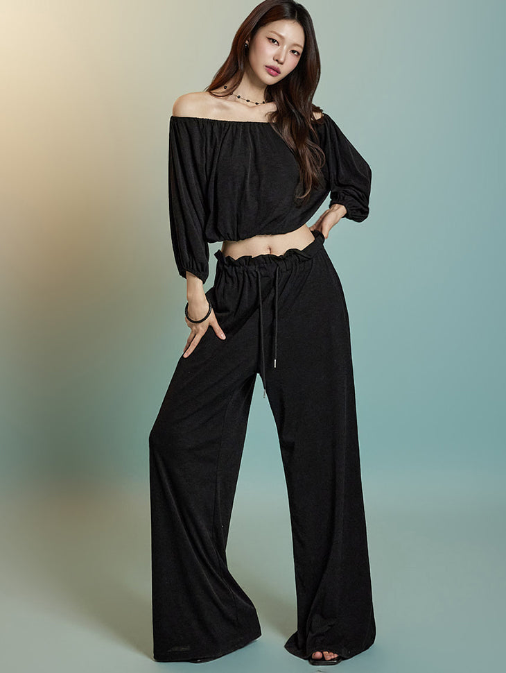 D5328 Linen Off-Shoulder Two-Piece
