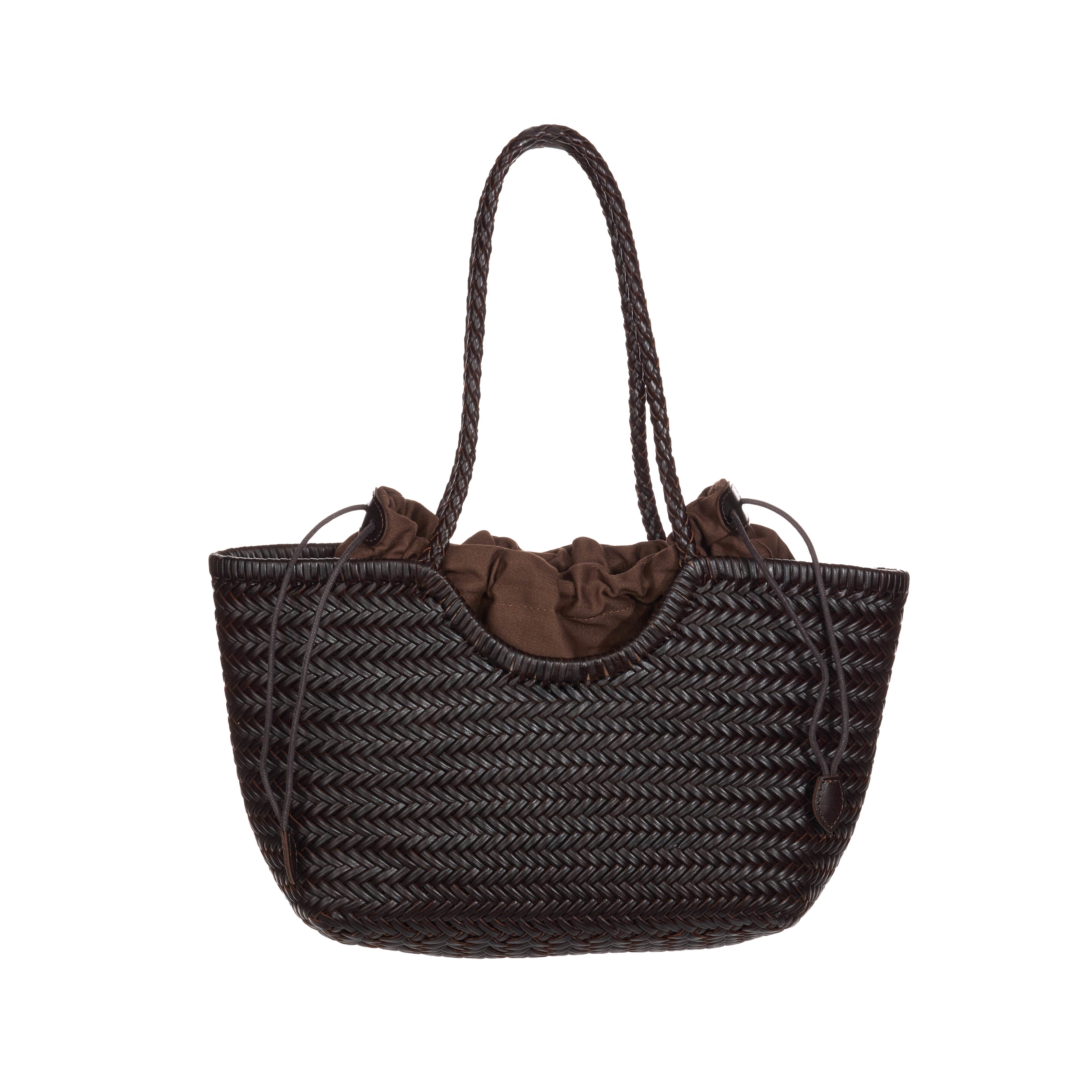 A-1716 レザーラタンショルダーバッグ