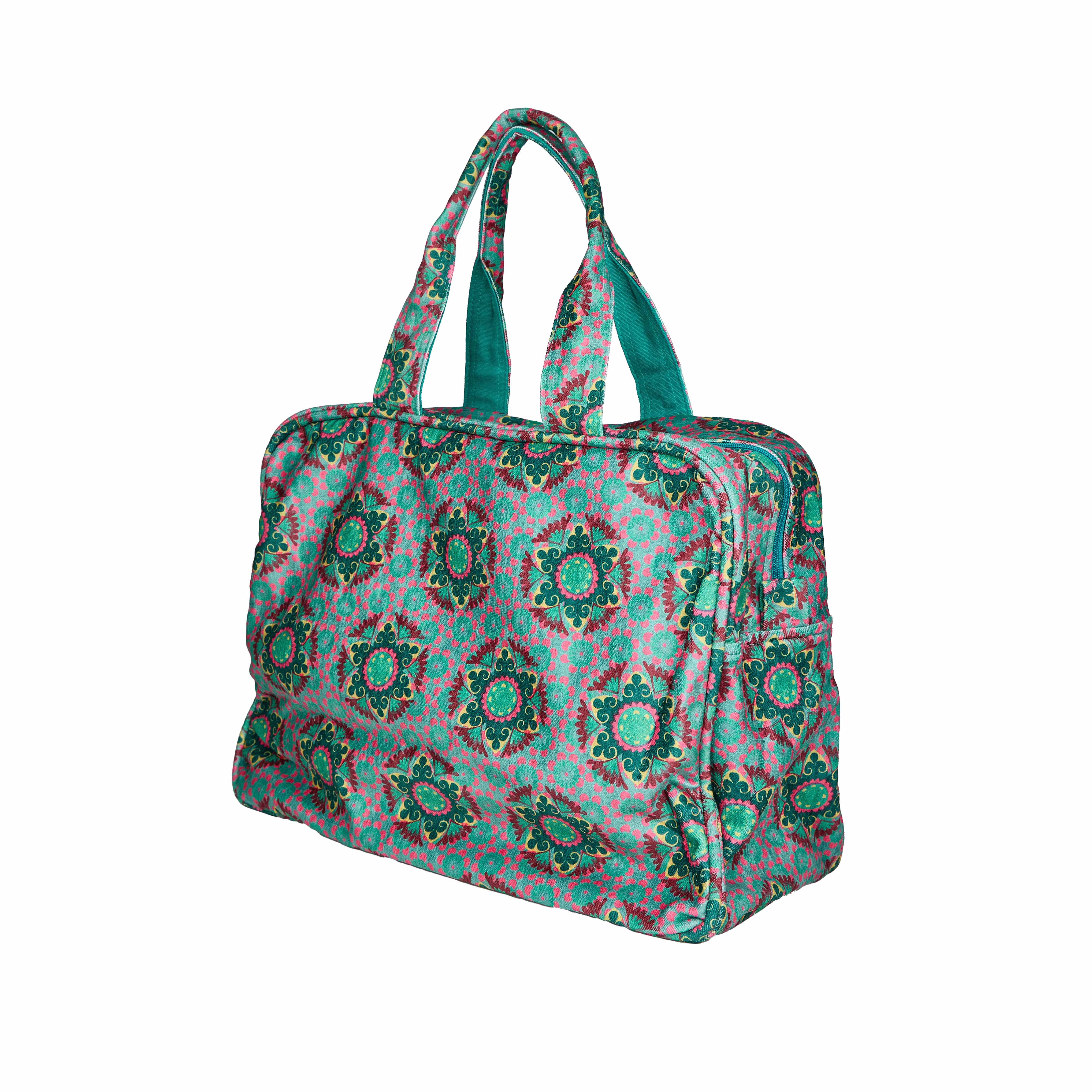 A-1785 Tropical Pattern Boston Bag