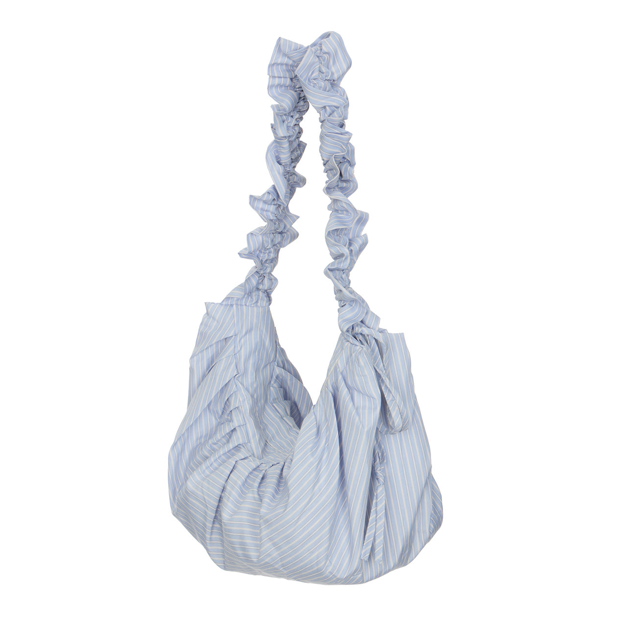A-1833 Stripe Frill Half-Moon Bag