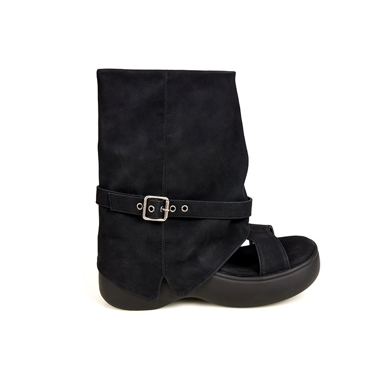 AR-3421 オープントゥ プラットフォーム アンクルブーツ