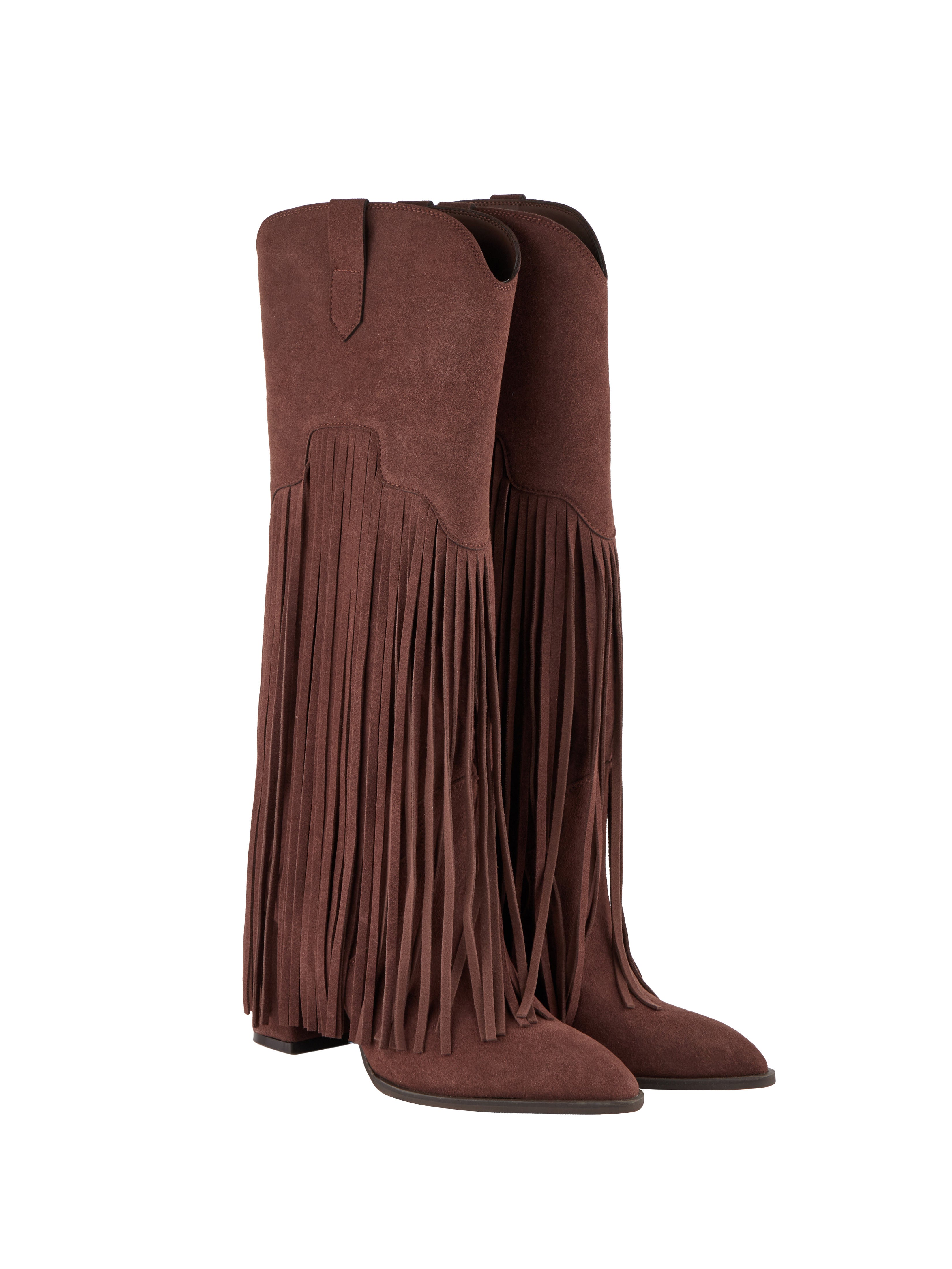 AR-3488 Suede Western Long Boots