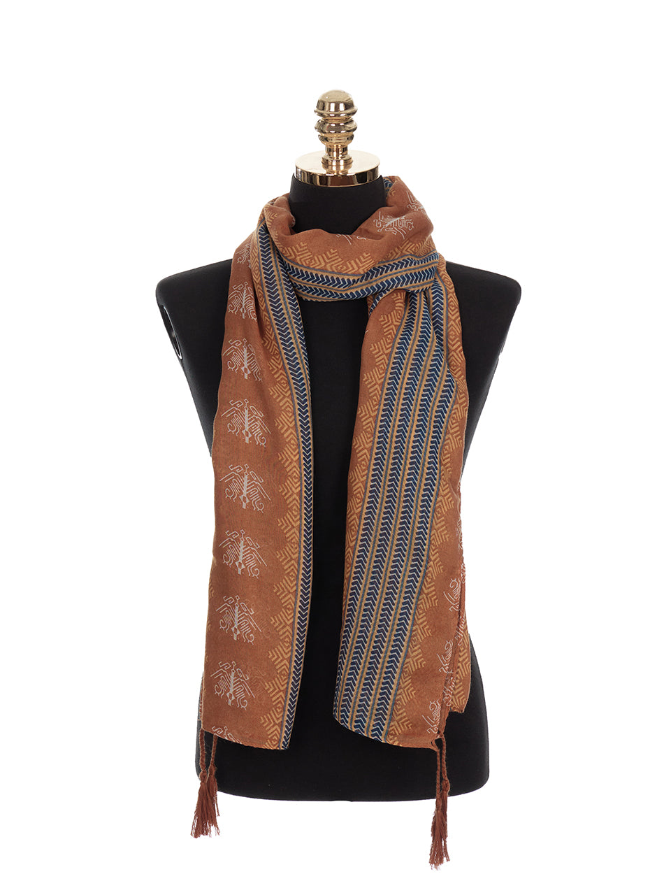 AS-1674 Patterned Tassel Scarf