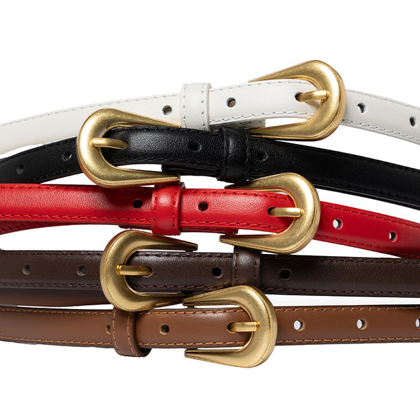 AT-631 Gold Buckle Slim Belt