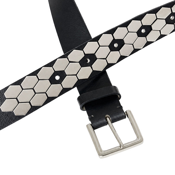 AT-637 Silver Buckle Hexa Belt