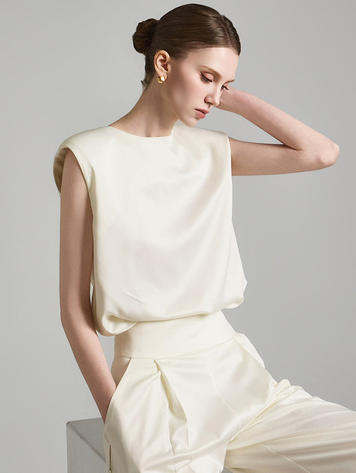 B2932 サテンブラウス