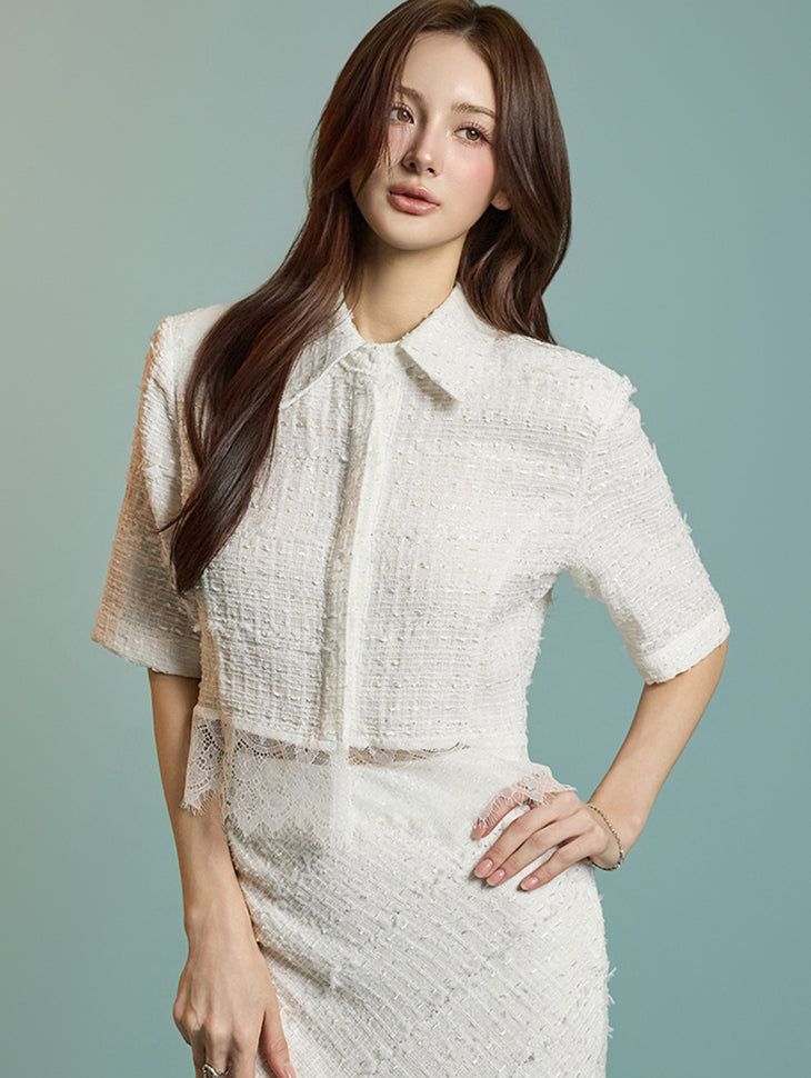 B3056 ツイードブラウス