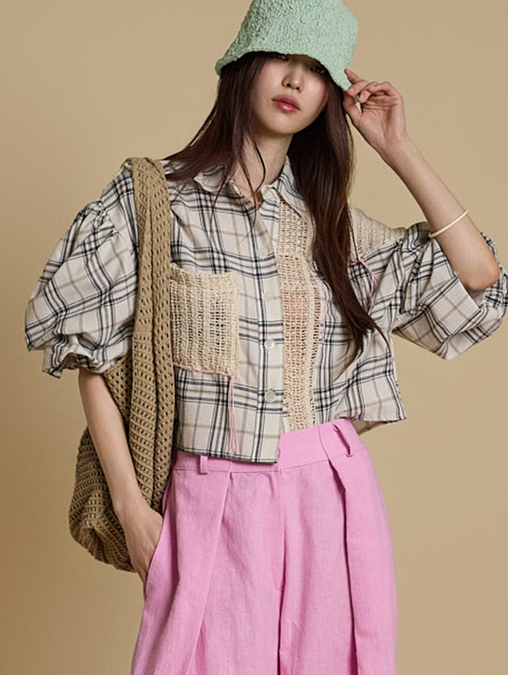 B3060 Checked Blouse