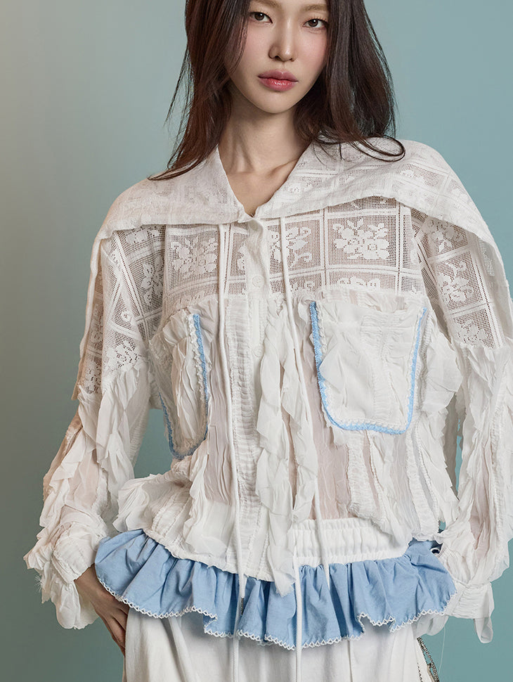 B3062 フード付きブラウス