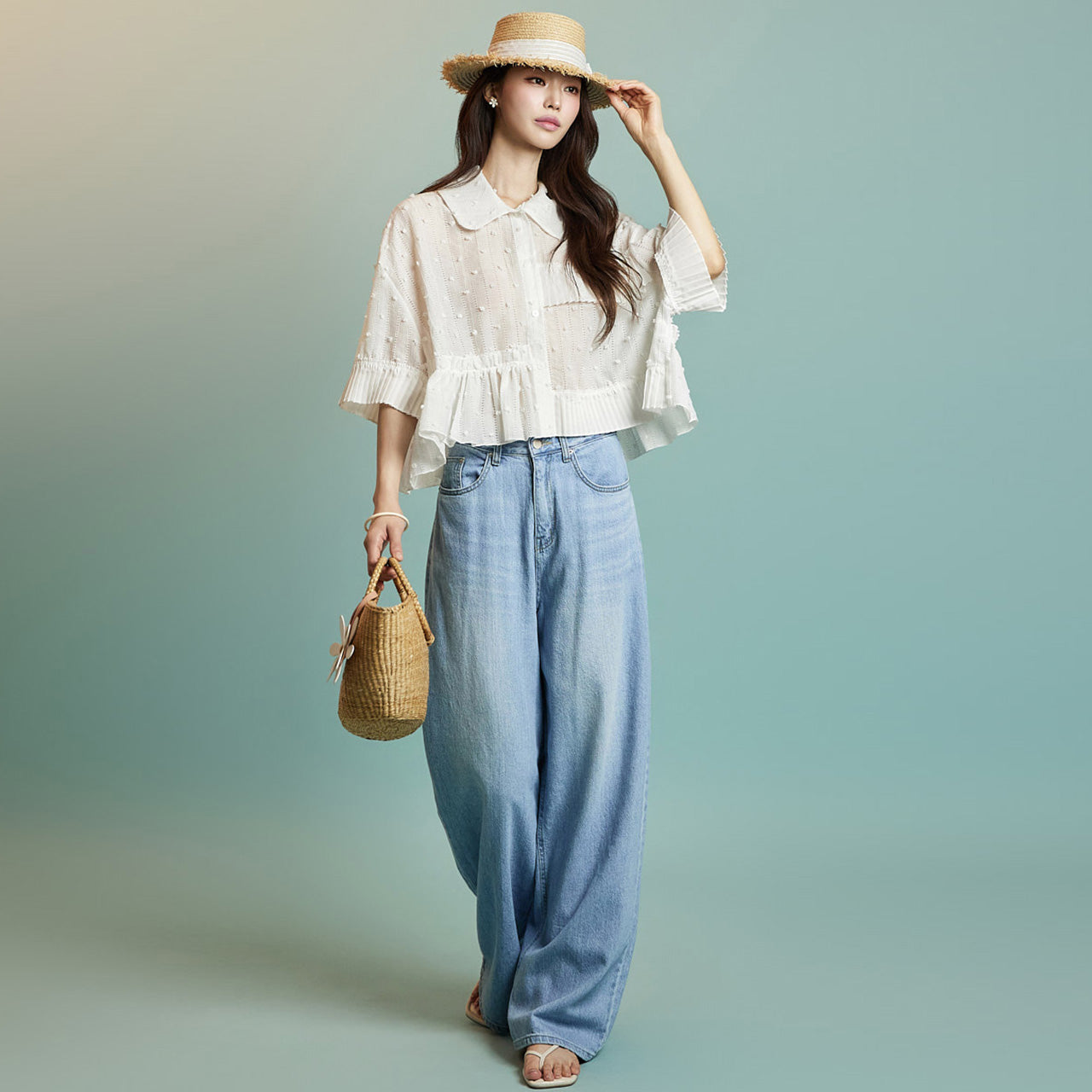 B3103 荷叶边衬衫