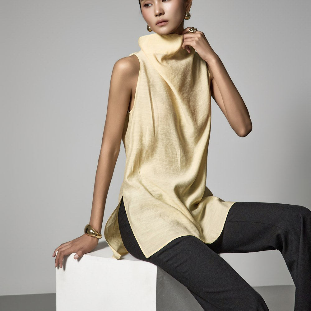 B9221 Drape Turtleneck Blouse