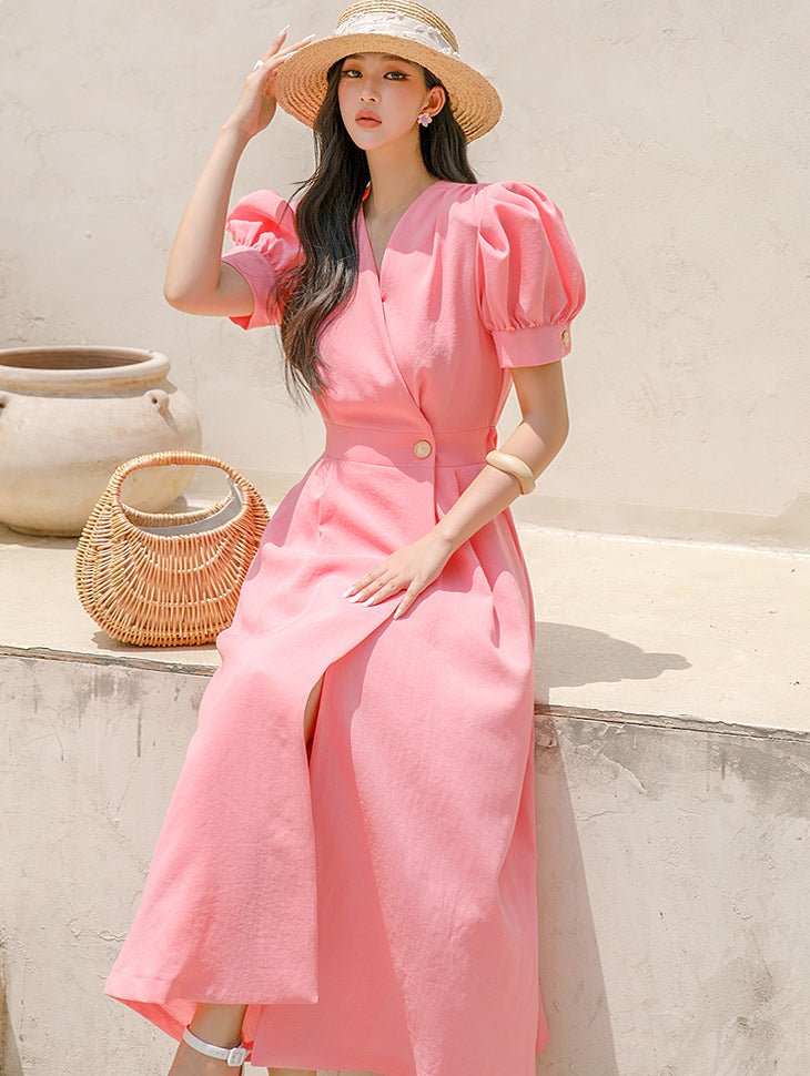 D4520 Wrap Flared Dress