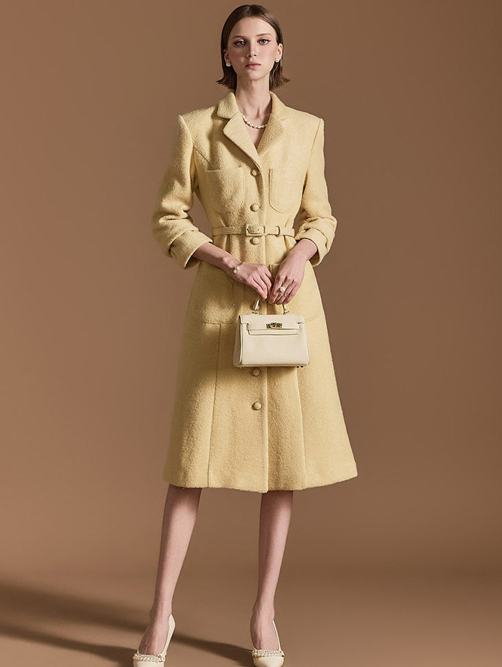 D5154 配腰带羊毛连衣裙