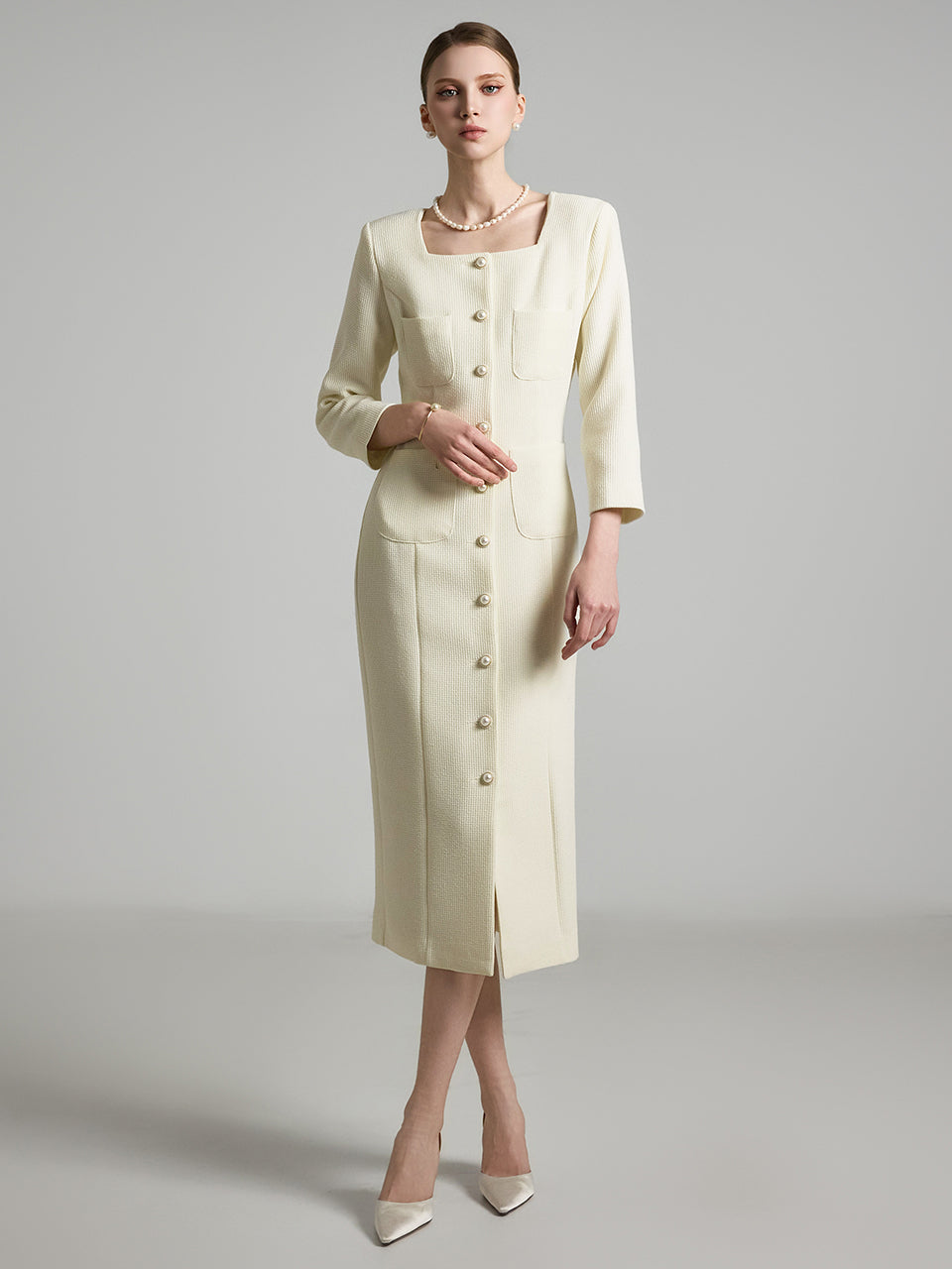 D5190 ツイードドレス