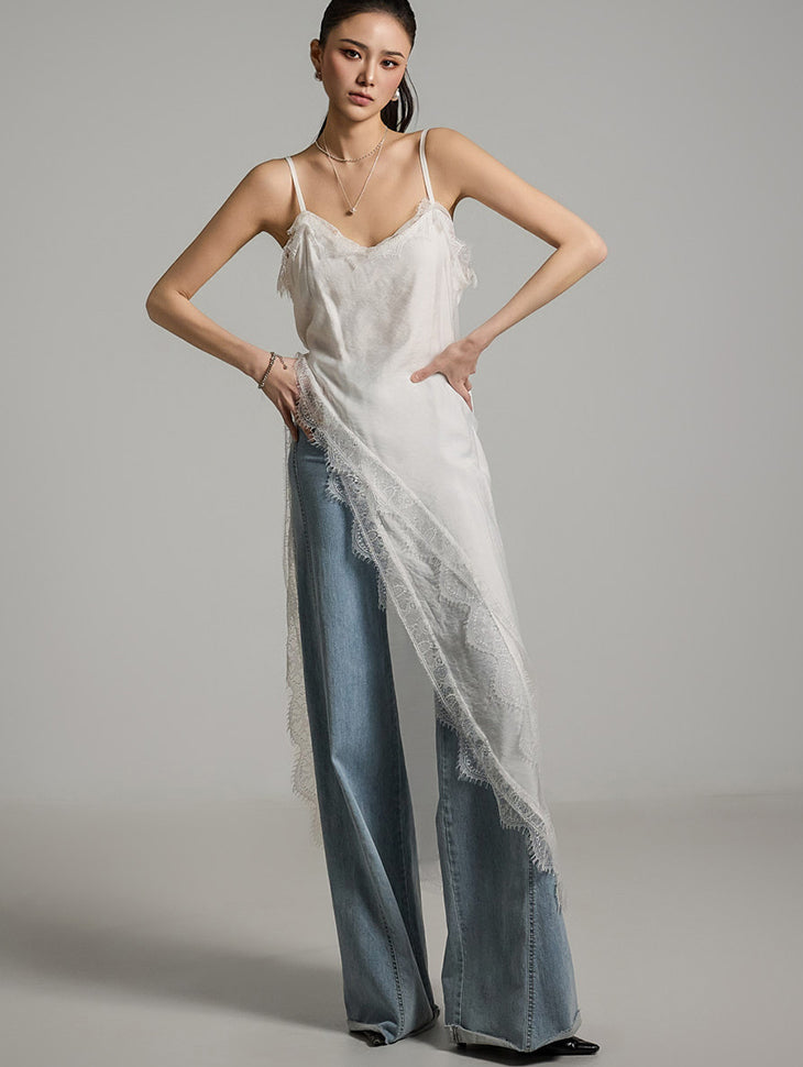 D5203 レースアシンメトリードレス