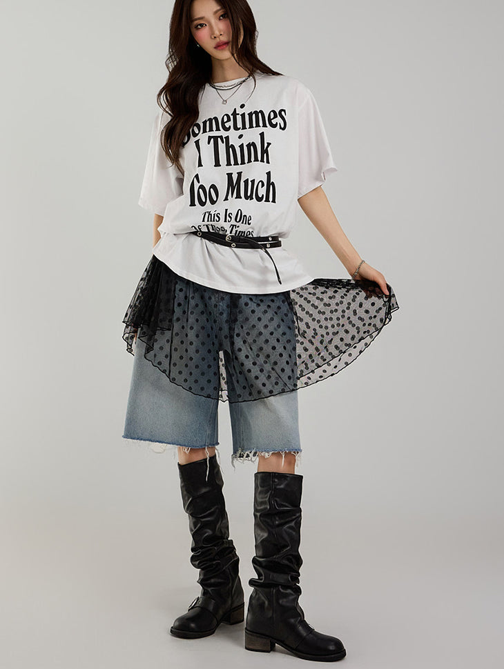 D5205 シアードット柄ワンピース