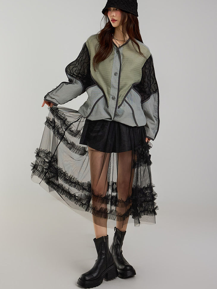 D5206 フリルティアードドレス