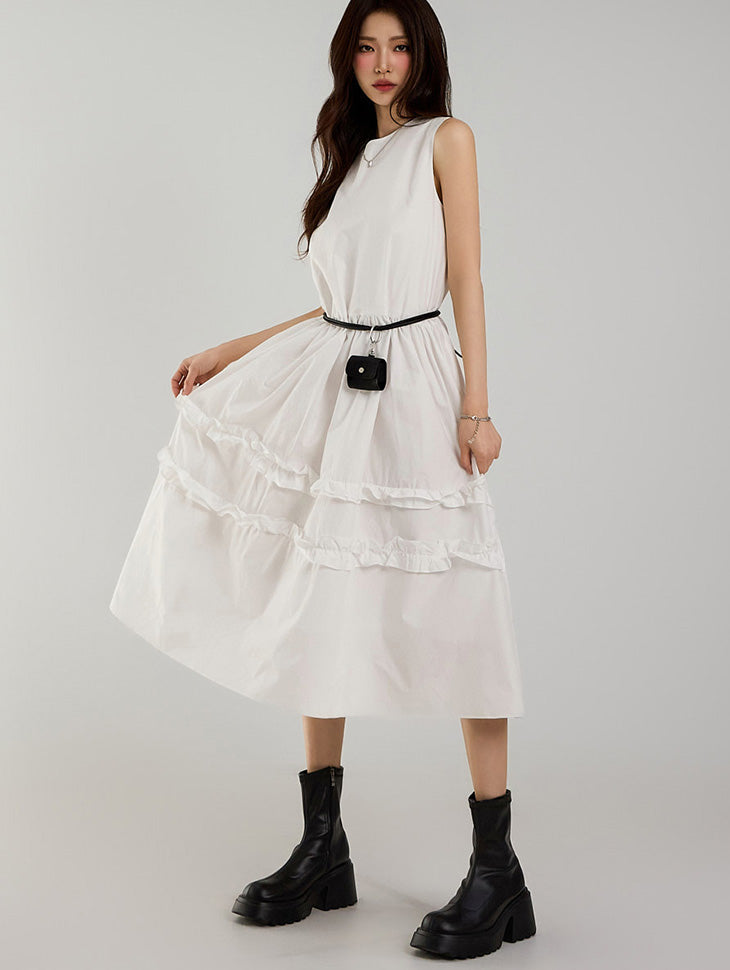 D5208 フリルティアードドレス