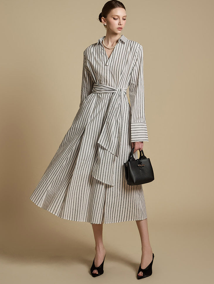 D5234 ストラップ付きシャツドレス