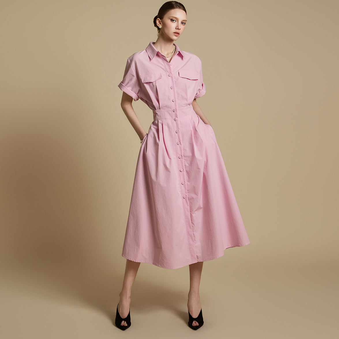 D5236 シャツドレス