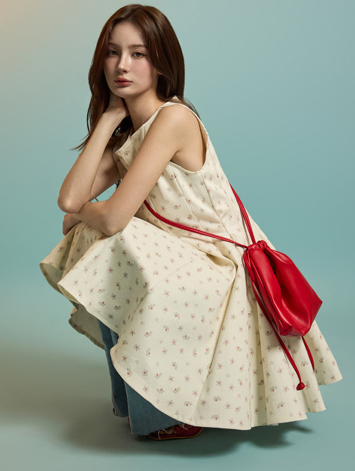 D5250 Flower Pattern Mini Dress