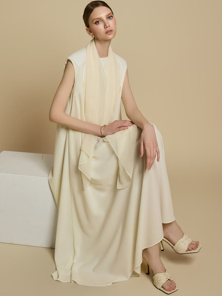 D5264 无袖披肩连衣裙