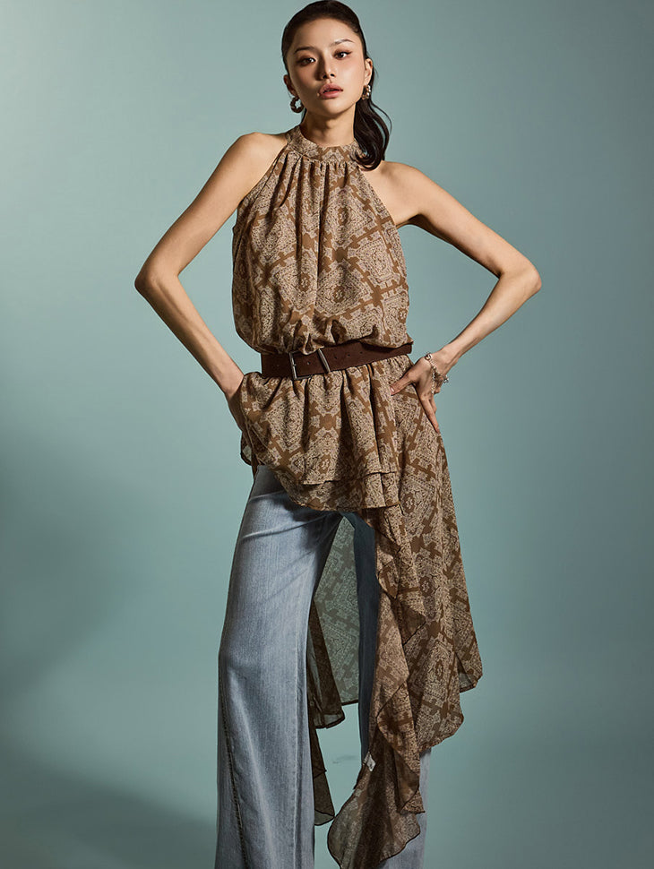 D5270 不对称连衣裙(配腰带)