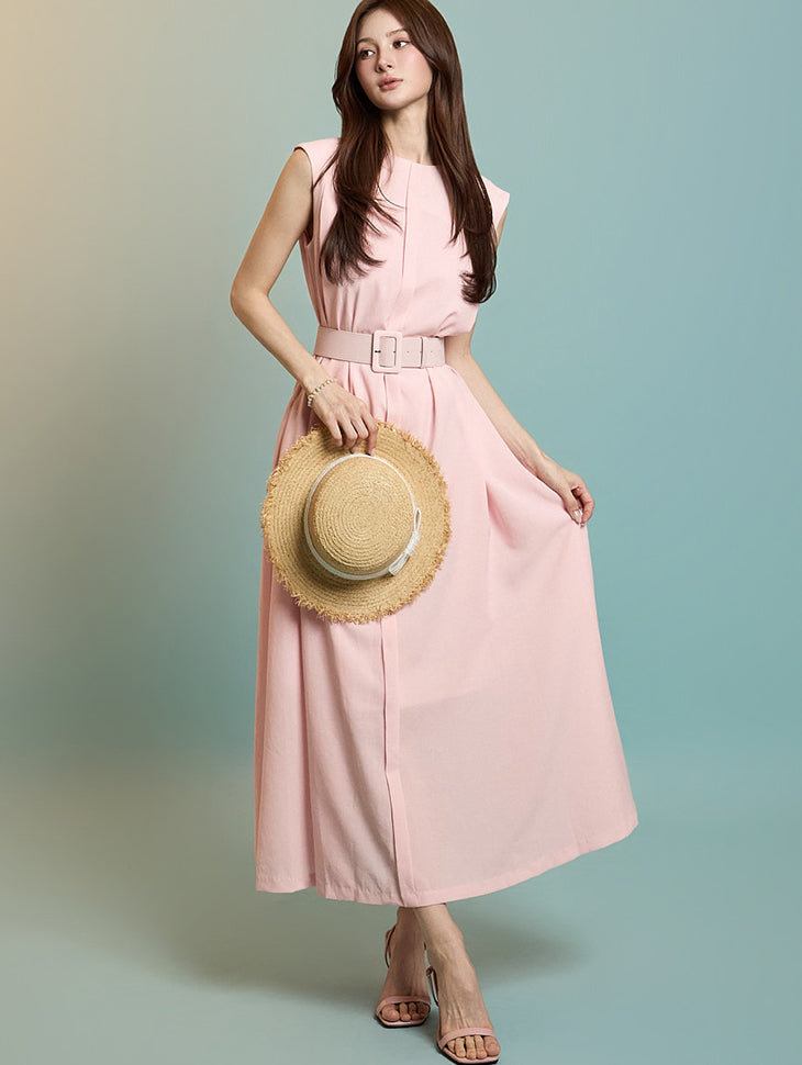 D5275 Sleeveless Dress with Belt